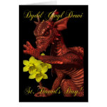 St Davids Day red Dragon Dydd Gwyl Dewi Cards
