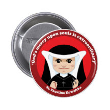 St. Faustina Kowalska Pinback Button