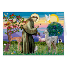 St Francis and Llama Baby Greeting Card