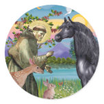 St Francis - Black Arabian Horse stickers