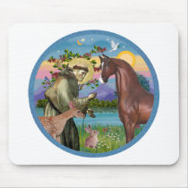 St Francis - Brown Arabian Horse Mouse Pad