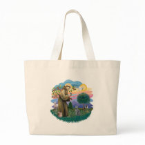St Francis (ff) - Russian Blue cat Tote Bags