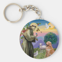 St Francis - Golden Retriever 1 Key Chains