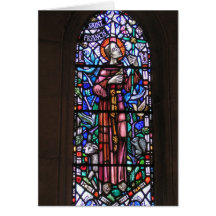 St Francis of Assisi stained glass Greeting Cards