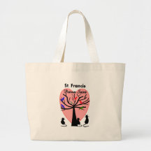 St Francis Patron Saint--Unique Tree and Animals Tote Bags