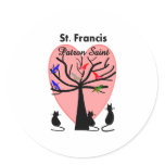 St Francis Patron Saint--Unique Tree and Animals Stickers