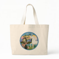 St Francis - White Arabian Horse Tote Bag