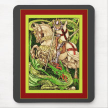 St. George and the Dragon  ~ Vintage Art Nouveau Mousemat
