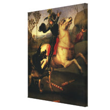 St. George Fighting the Dragon, Raphael, Raffaello Canvas Print