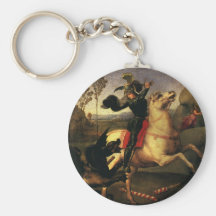 St. George Fighting the Dragon, Raphael, Raffaello Keychain