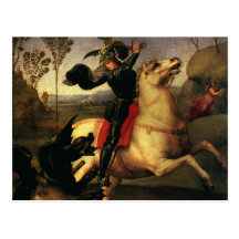 St. George Fighting the Dragon, Raphael, Raffaello Post Card
