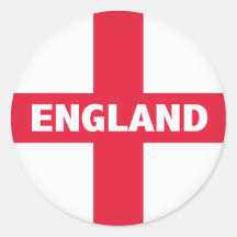 St George's Cross - England Flag Round Sticker