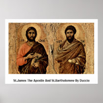 St.James The Apostle And St.Bartholomew By Duccio Poster