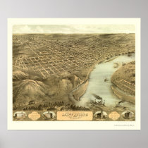 St. Joseph, MO Panoramic Map - 1868 Posters