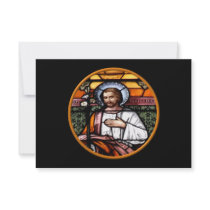St. Joseph pray for us - stained glass window Custom Invite