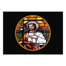 St. Joseph pray for us - stained glass window Personalized Announcement