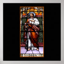 St. Joseph pray for us - stained glass window Poster