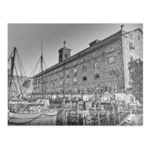 St Katherine's Dock London sketch Post Cards