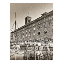 St Katherine's Dock London sketch Postcard
