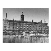 St Katherine's Dock London sketch Postcard