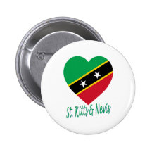St Kitts and Nevis Flag Heart Button