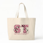 st letters pink and black polka dots bags