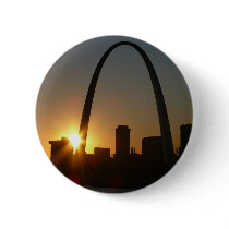 St. Louis Arch Sunset Pinback Button