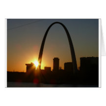 St. Louis Arch Sunset Greeting Cards