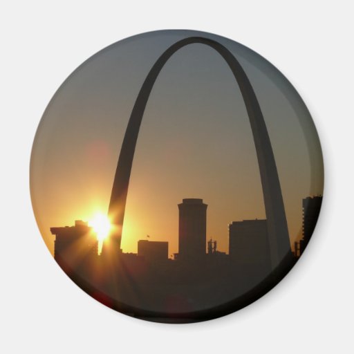 St. Louis Arch Sunset Refrigerator Magnets