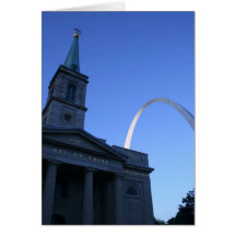 St. Louis Arch w/ Church Greeting Cards