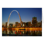St. Louis Missouri on the Mississippi by Night Card