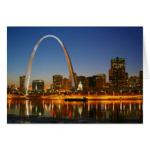 St. Louis Missouri on the Mississippi by Night Card