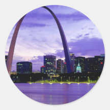St. Louis Skyline Round Sticker