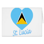 St Lucia Flag Heart cards