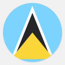 St Lucia Flag Round Stickers