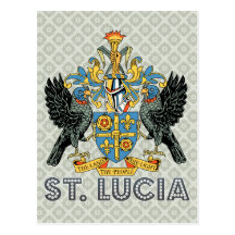 St. Lucia High Quality Coat of Arms Post Card