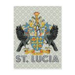 St. Lucia High Quality Coat of Arms postcards