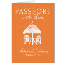 St. Lucia Wedding Passport Invitation Greeting Card