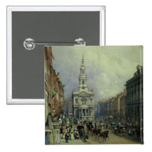 St. Mary le Strand, 1836 Pinback Button