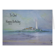 St Mary's Lighthouse To Dad Happy Birthday Card