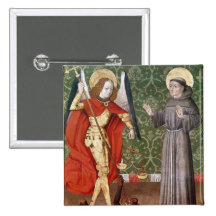 St. Michael and St. Francis of Assisi, c.1480 Pinback Buttons