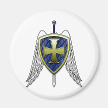 St Michael - Dragon Scale Shield Refrigerator Magnets