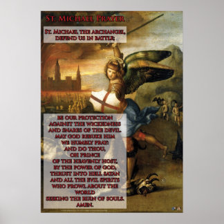 michael st prayer poster posters archangel zazzle