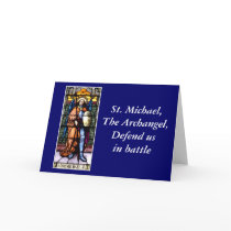 St. Michael The Archangel Stained Glass Window Card
