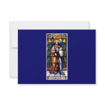 St. Michael The Archangel Stained Glass Window Personalized Announcements