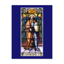 St. Michael The Archangel Stained Glass Window Post Card