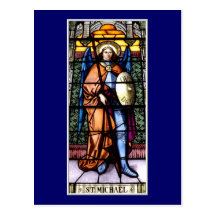 St. Michael The Archangel Stained Glass Window Post Card