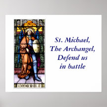 St. Michael The Archangel Stained Glass Window Print