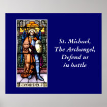 St. Michael The Archangel Stained Glass Window Posters