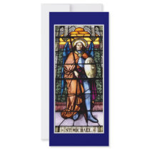 St. Michael The Archangel Stained Glass Window Personalized Rack Card